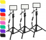 3 Packs 70 LED Video Light with Tripod Stand/Colour Filter, Obeamiu 5600K USB Video Light Studio Light Photography Studio Lighting Kit for Tablet/Small Angle Shooting, Collection Portrait YouTube