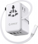 ORICO 100W GaN reisiadapter maailmas 7-in-1 pistikupesa adapter reisimine 100W GaN kiirlaadimisega, 3 USB-C ja 2 USB-A, reisipistik 2 kaitsmega Euroopasse, &Uuml;hendkuningriiki, USAsse, Aasiasse - UAX (valge)