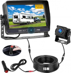 Tagurduskaamera komplekt 7-tollise LCD 1080P monitoriga ja 170 &deg; laias nurgas tagurduskaameraga, IP69 veekindel, &ouml;ine n&auml;gemine, stabiilse signaali tagurduskaamera 15 m kaabliga, veoautole / haagisele / bussile / kaubikule / p&otilde;llumajandusele / haagiss ...