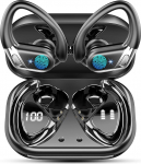 Juhtmevabad k&otilde;rvaklapid, Bluetooth 5.4 spordik&otilde;rvaklapid, 50 tundi pikk aku kasutusiga, kaks LED-ekraani, 1,5 tundi kiirlaadimist, IP7 veekindel, CVC 8.0 m&uuml;rasummutusega juhtmevabad k&otilde;rvaklapid koos mikrofoniga