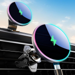 MOKPR jaoks Magsafe Car Mount koos laadimisfunktsiooniga, 15 W koos MagSafe Car Mount laadija mobiiltelefoni hoidja auto laadimisfunktsiooniga ventilatsioon / armatuurlaud iPhone 16/15/14/13/12 (must)