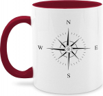 Mug 325 ml - Statement - Compass - Black - 325 ml - Bordeaux Red - Laused Kohvitass Statements Compass Rose Coffee Cups Sailing Tea Cup