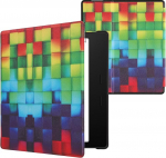 kwmobile Flip Case &uuml;hilduv Amazon Kindle Oasis 10. p&otilde;lvkonna &uuml;mbris - eReader Case - Rainbow Cube Mitmev&auml;rviline roheline sinine