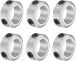 sourcing map 6 Pcs Screw Neck Set 10mm Bore Aluminum Alloy Shaft Collars 16mm OD 6mm Width Axle Boot for Linear Rod Shaft Guide