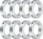 QUARKZMAN Set of 8 Screw Clamping Rings 35 mm Bore, Aluminium Shaft Clamping Rings, 52 mm OD and 12 mm Thick, Clamping Ring with Set Screw, Stop Ring for Linear Rod Shaft Guide