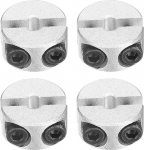 sourcing map Double Split Shank Collar 3mm Bore Two Piece Clamp Collar 16mm OD 8mm Thickness Aluminum Alloy Screw Split Ring 4pcs