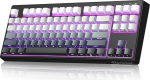 FREEWOLF M87V2 traadita m&auml;nguklaviatuur, Tri-Mode BT/2.4G/Wired, vaikselt ja &otilde;rnalt, 4000mAh, k&uuml;lgmised tr&uuml;kiklapid, QWERTY US, Anti-Ghosting, 16M RGB, Mac/Win (&ouml;&ouml;)
