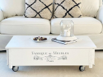 Uncle Joe&acute;s Meubles Coffee Table Chest in Vintage Shabby Chic Style Solid Wood in White with Storage Space and Lid Wooden Box Side Table Country House Living Room Table Wooden Table White