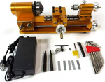 DIY Mini Metalldrehmaschine, Benchtop Pr&auml;zisions-Mini-Drehmaschine mit 3-Backenfutter, beweglichem Reitstock und Bleischraube, Desktop-Metallbearbeitungsdrehmaschine zum Drehen, Bohren, Einf&auml;deln