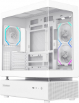 GAMEMAX N80 WH ATX Mid-Tower PC korpus, valge, 270&deg; panoraamklaas ees ja k&uuml;ljel, 6 x 120 mm ARGB PWM ventilaatorite eelinstallatsioon, USB Type-C Gen2, BTF ja vertikaalne GPU tugi, PC korpus m&auml;ngimiseks