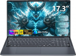 17,3" s&uuml;learvuti Win 11 PC s&uuml;learvuti 16GB DDR4 512GB SSD Twin Lake N150 CPU PC s&uuml;learvuti taustavalgustusega klaviatuur Mini HDMI + USB3.0 + BT4.2 + veebikaamera + 6000