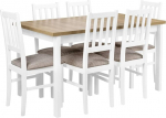 bonni S&ouml;&ouml;gilauakomplekt 7-osaline kokkupandav laud + 6 tooli, s&ouml;&ouml;gitoa k&ouml;&ouml;gikomplekt, lauaplaat 120/150 x 80 cm, k&ouml;&ouml;gilauakomplekt, s&ouml;&ouml;gitoa komplekt, s&ouml;&ouml;gilaud, puidust laud