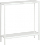 HOOBRO EWW22XG01 kitsas konsoollaud riiuliga, 75 x 22 x 75 cm k&uuml;ljelaud, koridorilaud, v&auml;ike n&auml;ituselaud, diivanilaud v&auml;ikesesse ruumi, sissep&auml;&auml;su, koridori jaoks, valge