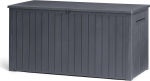Keter Southwood Garden Box 643L - ilmastikukindel hoiukast gaasit&otilde;stukiga, lukustatav, plastist puidu v&auml;limusega, hall, 146 x 74 x 70 cm