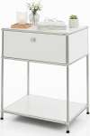 Floordirekt Concept Epure MK-139 metallist riiul, k&uuml;ljelaud, valge, kroom, 63 K x 50 L x 40 S cm, moodulitesse &uuml;hendatav moodne s&uuml;steem, metallist riiul elutuppa, kontorisse, esikusse, &ouml;&ouml;kapiks