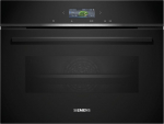 Siemens CB774G1B1, iQ700 Smart kompaktne sisseehitatud ahju, 60 x 45 cm, Made in Germany, must, activeClean p&uuml;rol&uuml;&uuml;s & humidClean h&uuml;drol&uuml;&uuml;s, &otilde;hufriti, automaatprogrammid, v&auml;rviline puuteekraan.