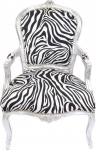 Casa Padrino Baroque Salongitool Zebra / h&otilde;bedane k&auml;etoega - Barokkm&ouml;&ouml;bel