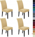 Howhic Stretch Chair Covers for Dining Room, komplekt 4, eemaldatav pestav s&ouml;&ouml;gitool Slipcovers, istme kaitsja, suur kodu kaunistamiseks ja bankettide polsterdamiseks (Champagne, 4 Pack)