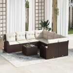 Modernes Gartensofa-Set Braun Poly-Rattan mit flexiblelem Garten-Sofaset und Gartenm&ouml;bel-Set in Braun Poly-Rattan f&uuml;r stilvolle Entspannung