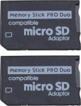 2 Pack m&auml;lukaardi adapter Micro SD to Pro Duo adapteri m&auml;lukaardi hoidja, mis &uuml;hildub Sony PSP Console 1000 2000 3000 kaameratega