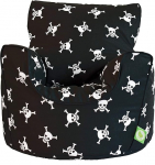 Bean Lazy Black Cotton Skull Bean Bag