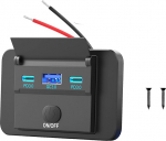 78 W 12 V USB-pesa pinnale paigaldatud kerge Dual PD 30 W ja QC 3.0 18 W auto USB port, 12 Volt U-S-B sigaretis&uuml;&uuml;taja asenduslaadija paneel nupul&uuml;litiga bussi meremootorratta jaoks