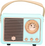 CCYLEZ Retro Bluetooth k&otilde;lar, k&otilde;lar BT 5.0, HiFi Stereo heliefekt, v&auml;ike, kerge, vintage dekoratsioon, armas vanamoodne stiil koju, reisile, &otilde;ue (sinine)