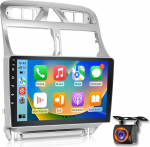 Androidi autoraadio Peugeot 307 2002-2013, 9-tolline IPS puuteekraaniga raadio 2+64G koos traadita CarPlay & Android autoga, GPS WLAN Bluetooth DSP 32EQ heli + AHD tagantj&auml;rele vaatamise kaamera