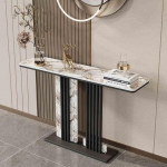 Moodne Country Style konsool laud sissep&auml;&auml;suks kitsas diivanilaud geomeetrilise metallraamiga stiilne koridorim&ouml;&ouml;bel beež viimistlusega 120cm pikkune