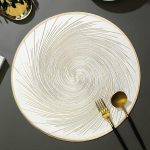 Platzset Gold, 2er Set Whirlpool-Muster Platzset & K&uuml;stenfahrer Modern, Tischset f&uuml;r K&uuml;chen Zuhause Esszimmertisch Restaurant, Gold, 38cm