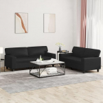LAPOOH 3201914 2-osaline diivanikomplekt mustast kunstnahast, Lounge diivan, diivanid ja diivanid, l&otilde;&otilde;gastav diivan, diivan elutuppa, diivan koos