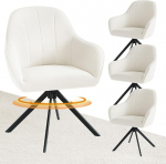 Hawthyhome s&ouml;&ouml;gitoa p&ouml;&ouml;rlevad toolid, 4 tooli, k&auml;etugedega, polsterdatud toolid 5 cm padjadega ja metalljalad, kaasaegsed k&ouml;&ouml;gitoolid s&ouml;&ouml;gituppa, elutuppa, kontorisse, samet/kreem, valge