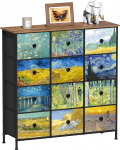 VEDECASA kapp magamistoas kapp 12 sahtliga valmistatud kangast Van Gogh hoiutorni kapp elutuppa lastetoas esikusse kontorisse metallraamiga puidust &uuml;lemine kapp kangast kappide jaoks