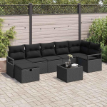 Homgoday Garten-Sofa-Set Schwarz Poly Rattan 55x55x37cm f&uuml;r Terrasse und Sommer Model3360544