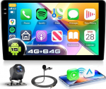 VECHTEL 4G + 128G Android 15 autoraadio Opel Astra/Zafira/Antara 2006-2010, 9-tolline HD puuteekraan traadita Carplay Android autoga, autoraadio koos GPS Wi-Fi USB Bluetooth FM RDS kaameraga.