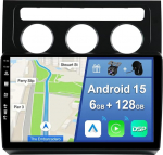 [6GB + 128GB] Android 15 autoraadio VW Touranile (2003-2009) [Integreeritud CarPlay/Android Car/DSP/GPS]-10.1-tolline IPS-ekraan DAB/peeglilink/Bluetooth 5.0/360 kaamera/juhtimispuldi juhtimine