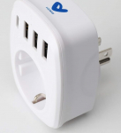 Voltman - EU/US-Reisestecker-Adapter - 4 USB-Anschl&uuml;sse im Lieferumfang enthalten - europ&auml;ischer Stecker auf US-Stecker - wei&szlig;