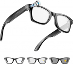 AI Smart Glasses 4K HD-Kamera, 290 mAh, 800 W Kamera-Brille mit Videoaufzeichnung, Simultan&uuml;bersetzung/GPT-Objektidentifitseerimine,Fotokroomsed l&auml;&auml;tsed