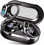 Rolosar Bluetooth k&otilde;rvaklapid, traadita Bluetooth 5.4 Sport Deep Bass, 50 tundi m&auml;nguaega k&otilde;rvaklappides 4 ENC m&uuml;rasummutusmikrofoniga, IP7 veekindlad k&otilde;rvaklapid, LED-ekraaniga