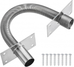 PATIKIL Gepanzerter T&uuml;rschlaufen-Drahtschutz (17,8 cm lang, 1,27 cm Innendurchmesser, Silber) (1 St&uuml;ck), T&uuml;rdrahtschlauch, Strom&uuml;bertragung, gepanzertes Kabel, Drahth&uuml;lse mit Montageplatte, passend