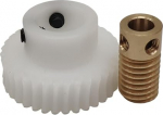 Pinion Gear 1 Set Worm Gear with 1:25 Speed Ratio, Module 0.5, 25 Teeth, Plastic Worm Gear with 3 mm Bore, Brass Worm Rod, Turbine Pinion Drive Mechanism