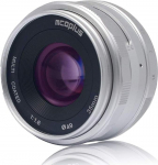 Mcoplus 35mm F1.6 Manual Focus Lens Large Aperture APS-C Fixed Prime Lens for M4/3 MFT Micro Four Thirds Olympus Panasonic Mirrorless Cameras (Silver), Venidice Cloth