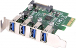 chenyang Low Profile PCI-E X1 kuni 4 USB 3.0 HUB PCI Express laienduskaardi adapter 5Gbps emaplaadile