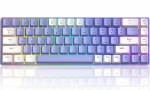 60% mehaaniline mini klaviatuur, kompaktne 68 klahvi, USB C juhtmega RGB klaviatuur, 18 Chroma Rainbow taustavalgustusega, kaasaskantav &uuml;hilduv PS4, Xbox, PC, s&uuml;learvutiga - lilla/sinine l&uuml;liti