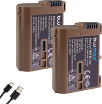 2 x Blumax aku &uuml;hildub Nikon EN-EL15c, 2400 mAh, EN-EL15b, EN-EL15a, EN-EL15, EN-EL15, USB Type-C laadimispesa, NTC andur ja V1 korpus Z8 Z7 II Zf jaoks.