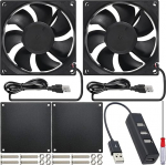 2tk 8025 80mm &times; 25mm DC 5V 2500RPM USB harjadeta jahutusventilaator koos tarvikutega 3D-printeri elektrooniliste komponentide jahutamiseks DIY PC korpuse CPU jaoks