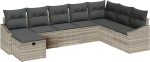 Rantry 8-teiliges Garten-Sofa-Set mit Kissen in hellgrauem Poly-Rattan Gartenlounge Model3359331