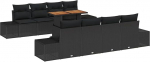 Rantry 7-teilige Garten Sofa Set mit Kissen schwarzes Poly Rattan Gartenlounge Model3358676