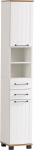 Schildmeyer Jelda 154220 Tall Cabinet Matt White/Oak Country House Decor 30.3 x 32.6 x 180.9 cm