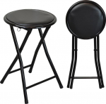 Harbour Housewares Padded Folding Stool - Black - Pack of 6